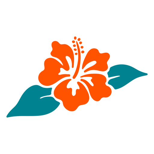 Flor de hibisco tropical desenhada à mão Desenho PNG