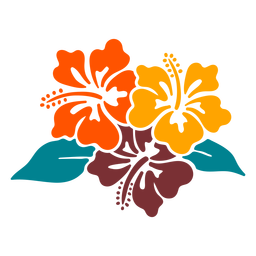 Projeto desenhado à mão tropical de flores de hibisco
