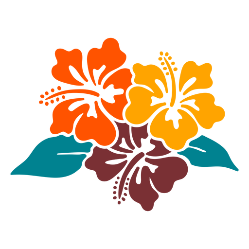 Tropisches Hand gezeichnetes Design der Hibiskusblumen PNG-Design