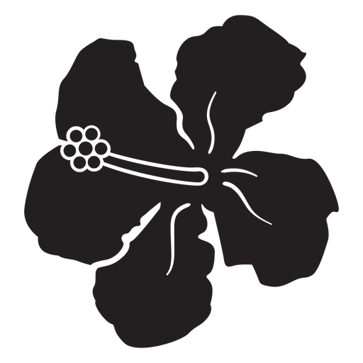 Silhueta de flor tropical de hibisco Desenho PNG