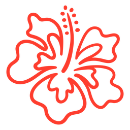 Hibiscus tropical flower stroke PNG Design