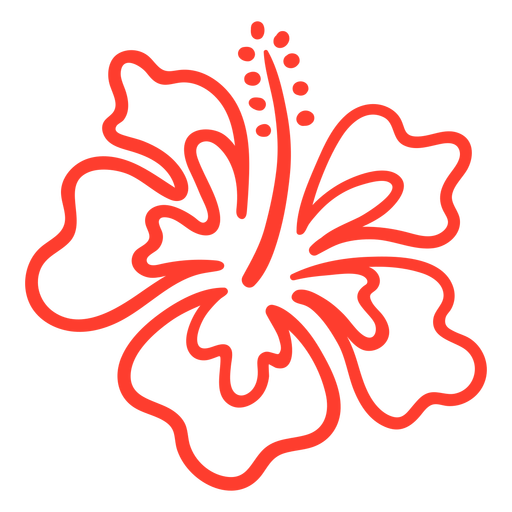 Trazo de flor tropical de hibisco Diseño PNG
