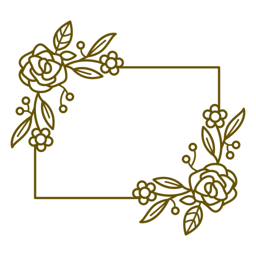 Rectangle Floral Frame SVG