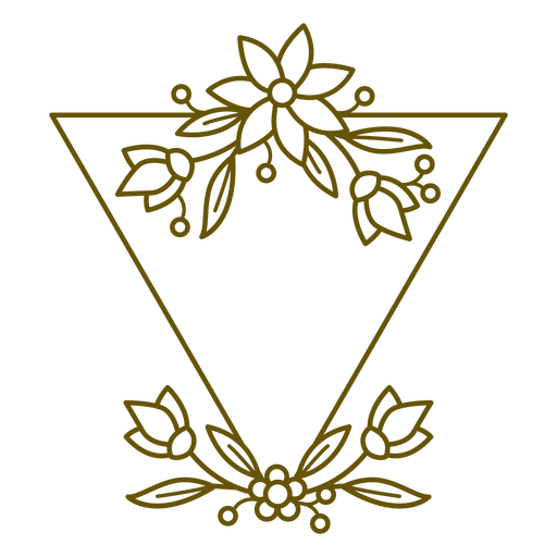 Traço floral em triângulo invertido Desenho PNG