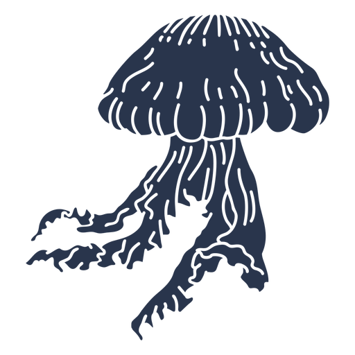 Jellyfish sealife silhouette PNG Design