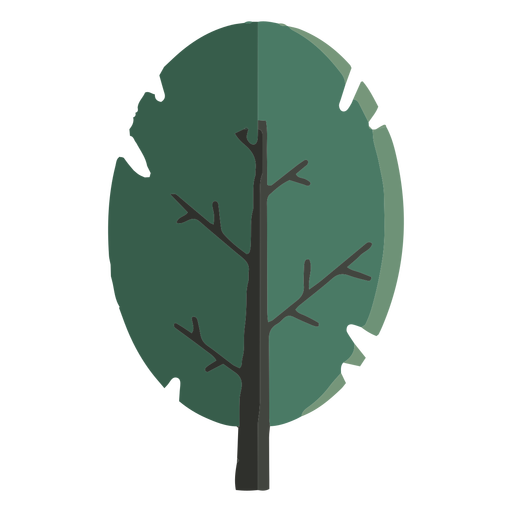 Flaches Design eines großen Baumes PNG-Design