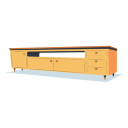 Estante de tv grande plano Diseño PNG
