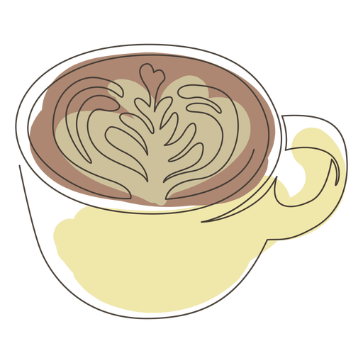 Xícara de café Latte art Desenho PNG