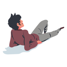 Acostado hombre plano Diseño PNG