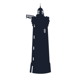 Silueta de edificio de torre de faro Diseño PNG