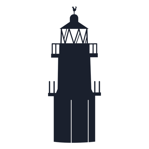 Silueta superior de la torre del faro Diseño PNG