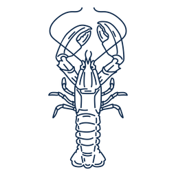 Lobster stroke animal PNG Design