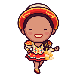 Mariachi girl cute bolivian character PNG Design