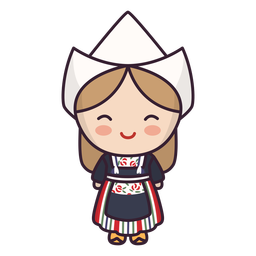 Holanda baile mujer lindo personaje Diseño PNG