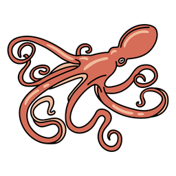 Octopus Schlaganfall Meerestiere PNG-Design