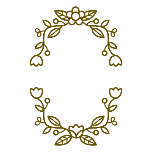 Desenho de moldura floral oval