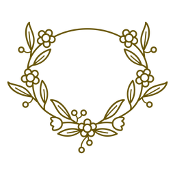 Oval flowery stroke frame PNG Design