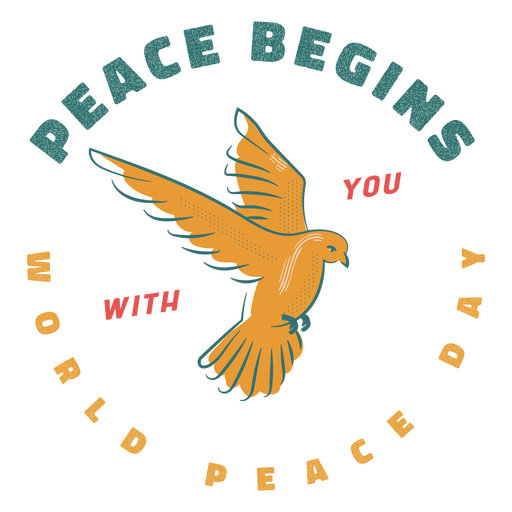 La paz comienza con tu insignia Diseño PNG