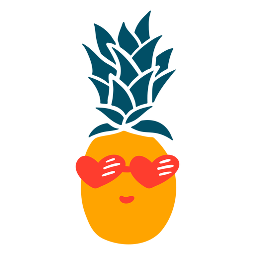 Ananas Herz Sonnenbrille Hand Gezeichnet PNG- Und SVG-Design Für T-Shirts