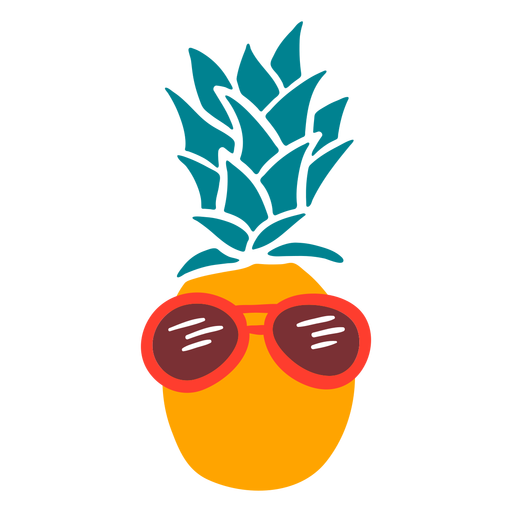 Pineapple vacations sunglasses flat PNG Design