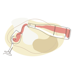 Traço de desenho de linha derramando vinho Desenho PNG