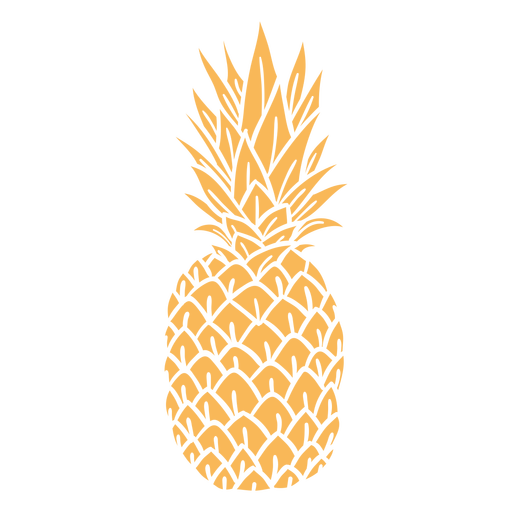 Desenho de abacaxi de silhueta realista