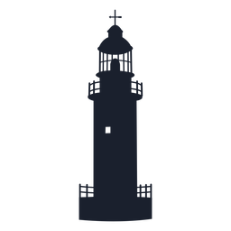 Round tower lighthouse top silhouette PNG Design
