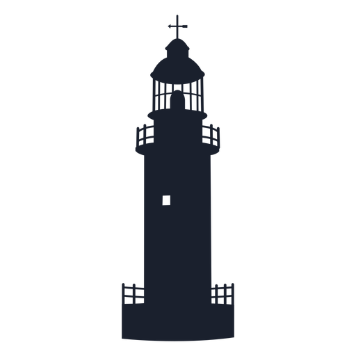 Torre redonda faro superior silueta faro Diseño PNG