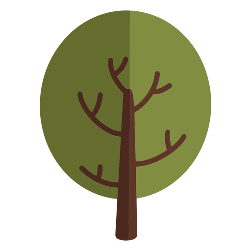 Icono de árbol redondo plano Diseño PNG