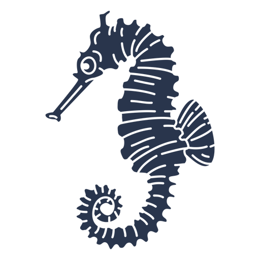 Silhueta de peixes cavalos-marinhos Desenho PNG