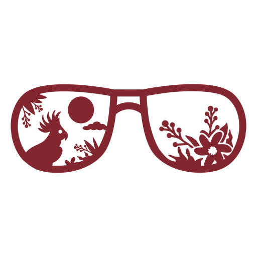Shield type sunglasses tropical bird flat PNG Design