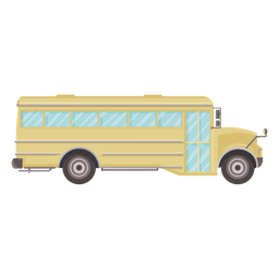 Icono plano del autobús escolar de vista lateral Diseño PNG