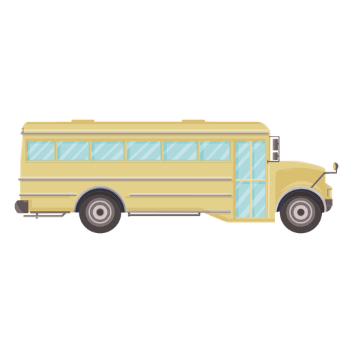 Ícone plano do ônibus escolar de vista lateral Desenho PNG