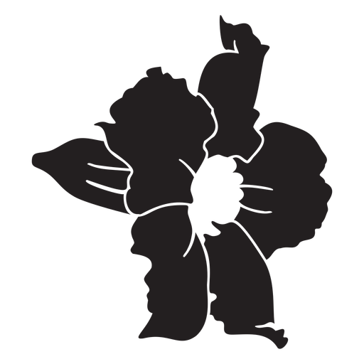 Tropische Blumensilhouette der Seitenansicht PNG-Design