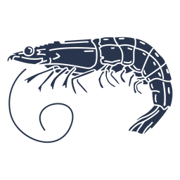 Silhouette prawn animal PNG Design