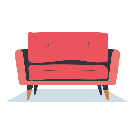 Einsitz Sofa flach PNG-Design