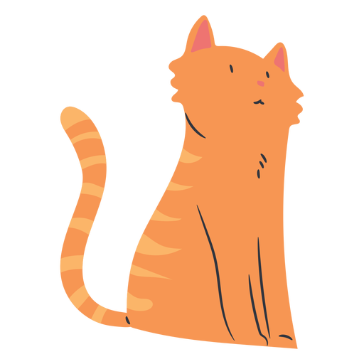 Sitzen kurzhaarige Katze flach PNG-Design