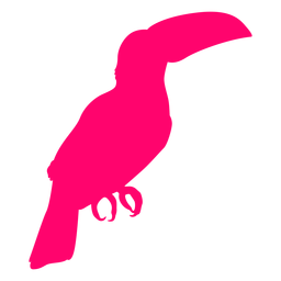 Silhueta de pássaro tucano sentado Desenho PNG