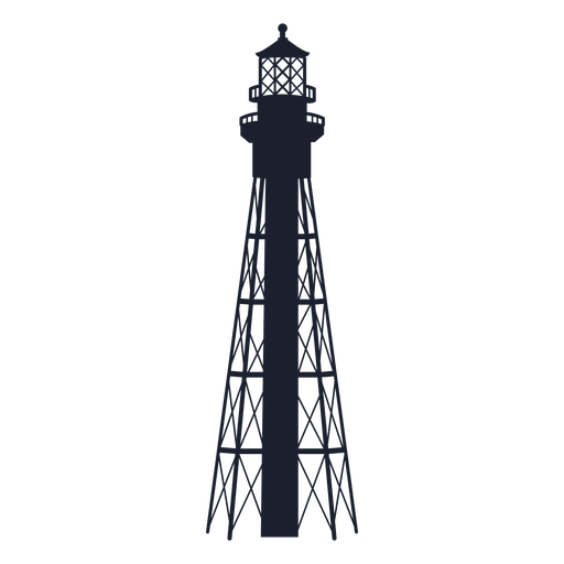 Skeletal lighthouse silhouette steel building PNG Design