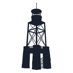 Skeletal lighthouse silhouette top PNG Design