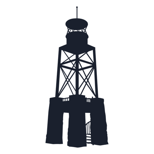 Skeletal lighthouse silhouette top
