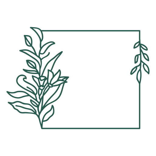 Square ornament leafy vinyl design PNG Design