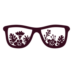 Óculos de sol quadrados com design tropical plano Desenho PNG