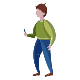 Plano de celular de hombre de pie Diseño PNG