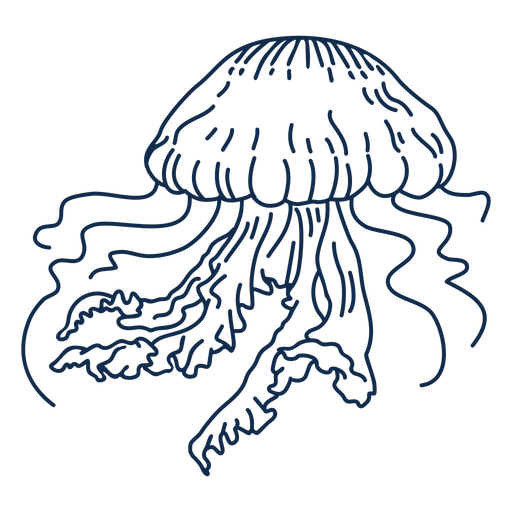 Stroke jellyfish ocean animals PNG Design