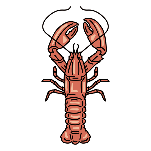 Stroke lobster animal PNG Design