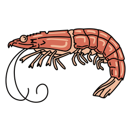 Animal de gambas de trazo Diseño PNG