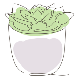 Dibujo lineal de maceta suculenta Diseño PNG