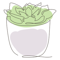 Succulent plant pot line drawing PNG Design Transparent PNG