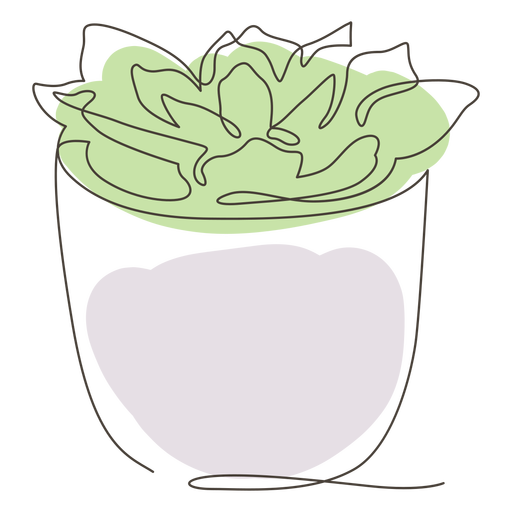 Succulent plant pot line drawing